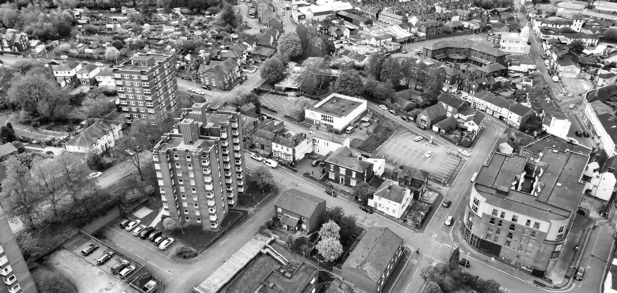 The bottle kilns and rooftops of Stoke-on-Trent, Staffordshire.