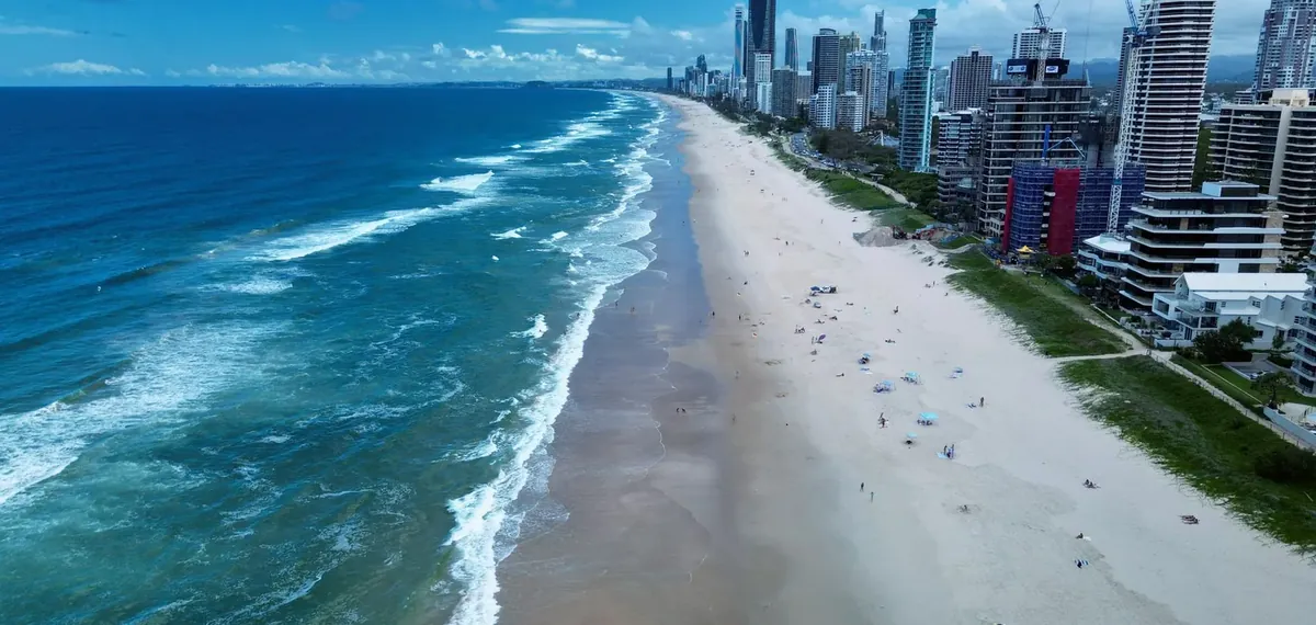 The Sunshine Coast coastline in Queensland, Australia.
