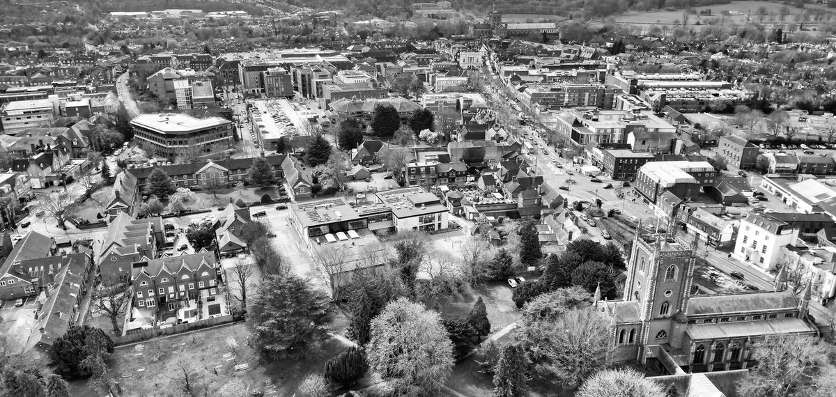Woking town centre, Surrey.