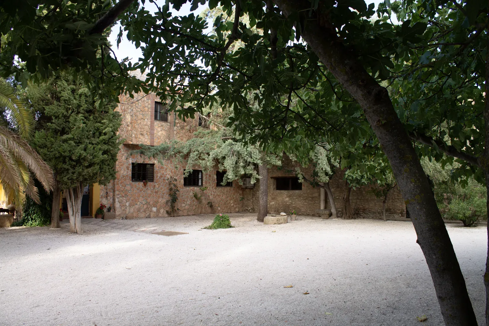 The tiled courtyard.